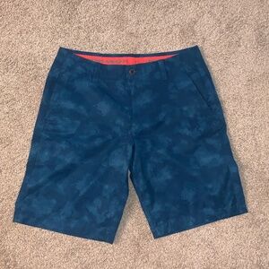Under Armour Hybrid Golf Swim Stretch Mens Shorts 34 Blue Aqua Teal Camo NICE